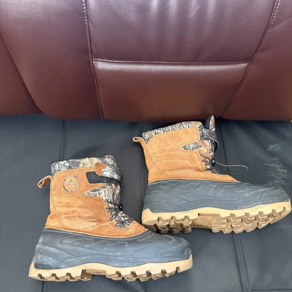 Ozark Trail  Winter Pack Thinsulate  Boots Brown &Camo ‎ Men's  US Size 12